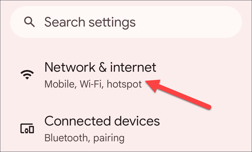 Settings app on Android.