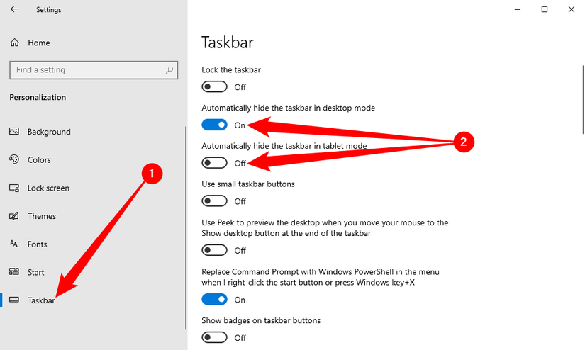 Windows taskbar auto-hide setting and dynamic wallpaper setup guide screenshot