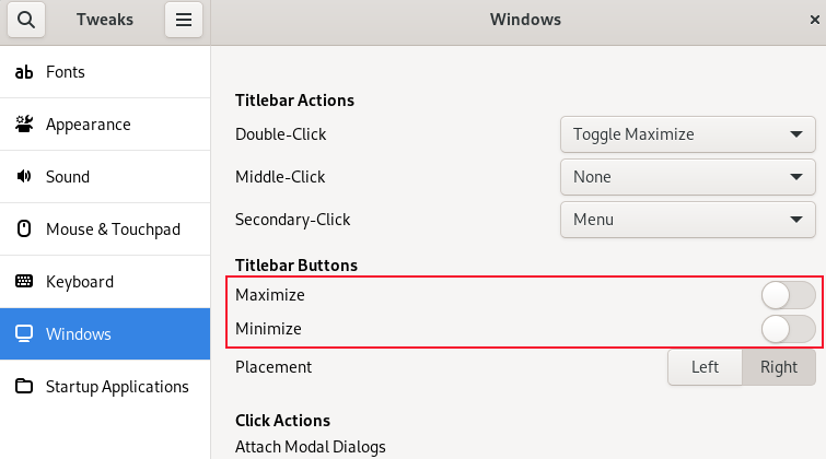 How to Restore the Minimize and Maximize Buttons in Fedora