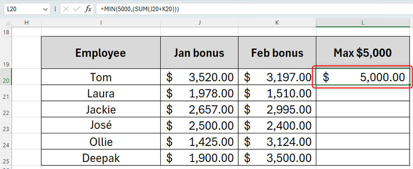 How to Set Minimum and Maximum Values in Excel