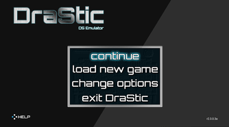 A screenshot of the DraStic DS emulator homescreen.
