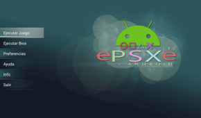 A screenshot of the ePSXe emulator homescreen.