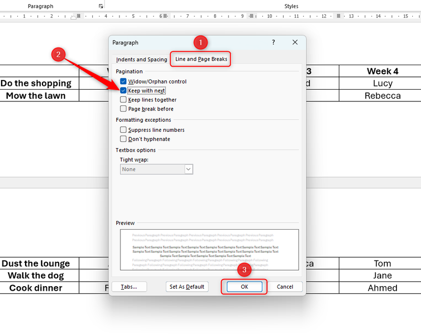 How to Organize Tables Across Pages in Word
