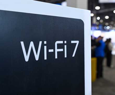 Wi-Fi 7 sign at CES 2024
