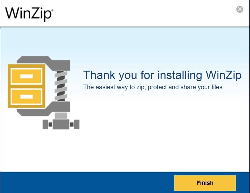 Окно установки WinZip.
