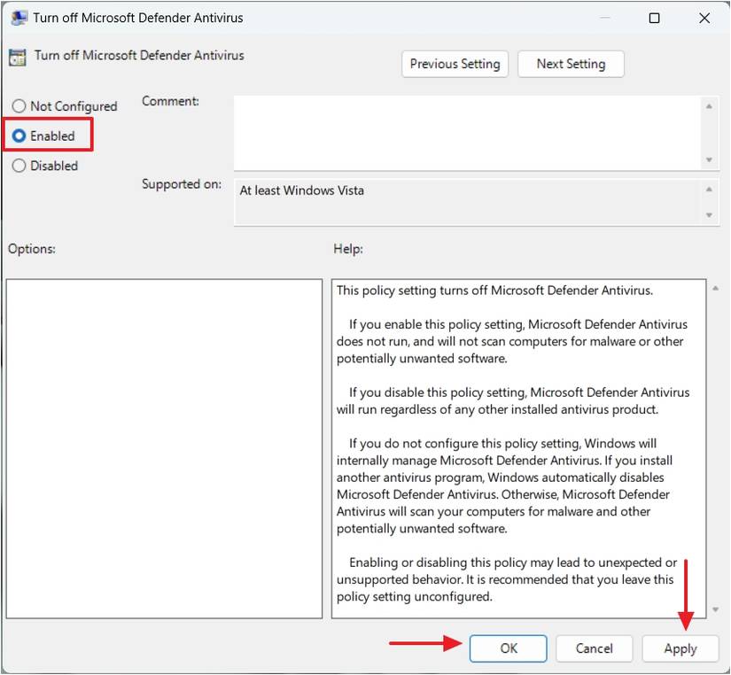 How to Permanently Disable Microsoft Defender on Windows 11