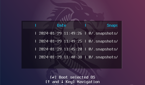 Garuda Linux Snapshots option to choose from previously saved snapshots to revert back to.