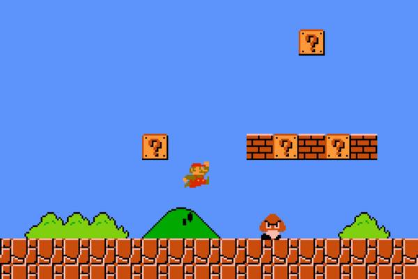 Super Mario Bros World 1-1 on the NES.