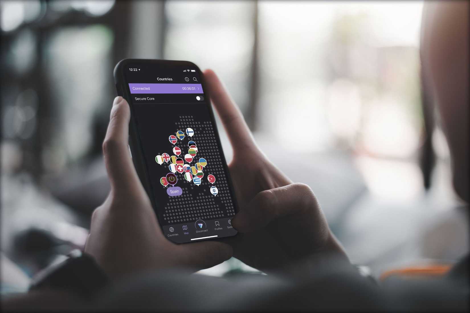 Proton VPN rodando no telefone.