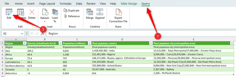 Excel Power Query Editor Tabs How to Import Tables From the Web to Excel 365
