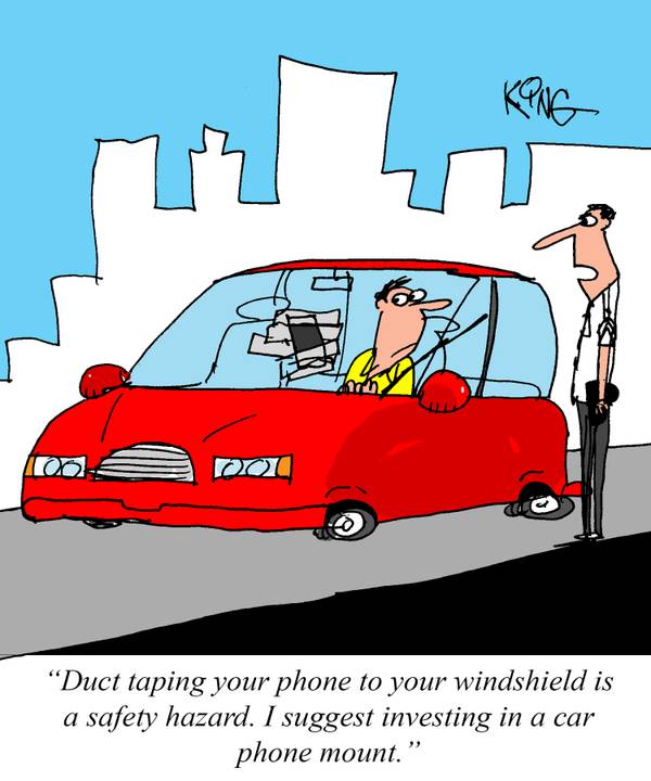 phone driving hazard comic. 