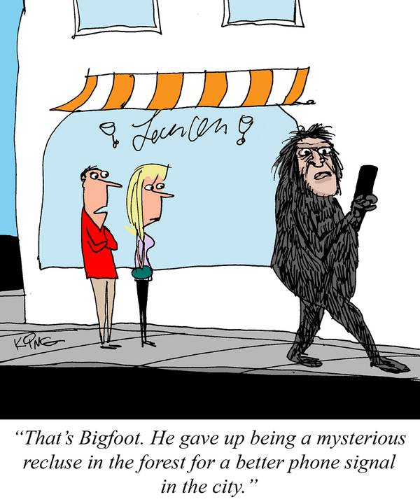 Bigfoot phone signal comic