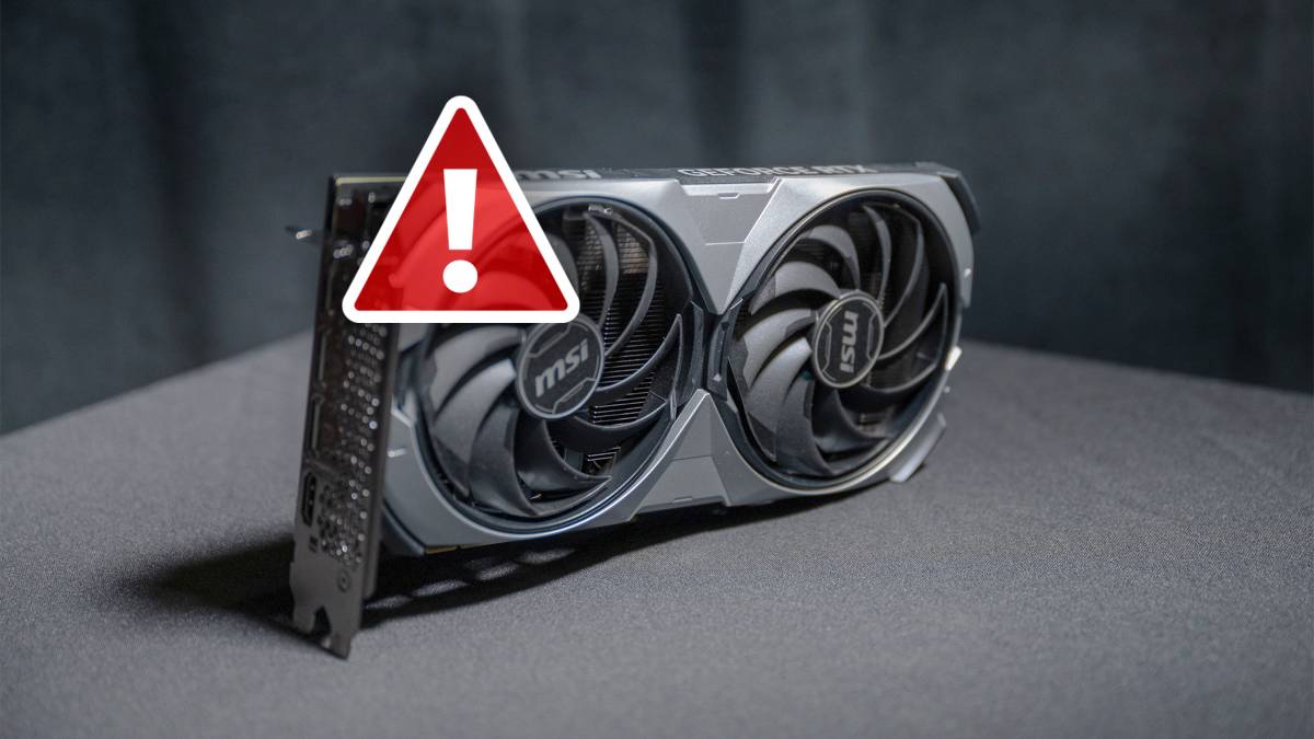 Tarjeta gráfica GPU con señal de advertencia de sobrecalentamiento