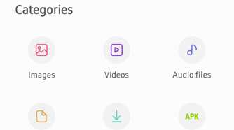 The initial screen in Samsung My Files