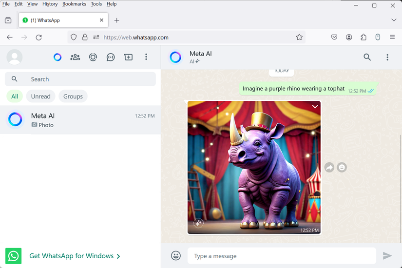 Chatting with the Meta AI.
