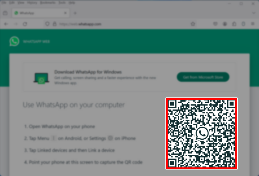 Point your phone camera at the QR code.