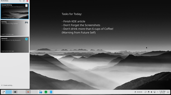 KDE Activity for Focused Writing.