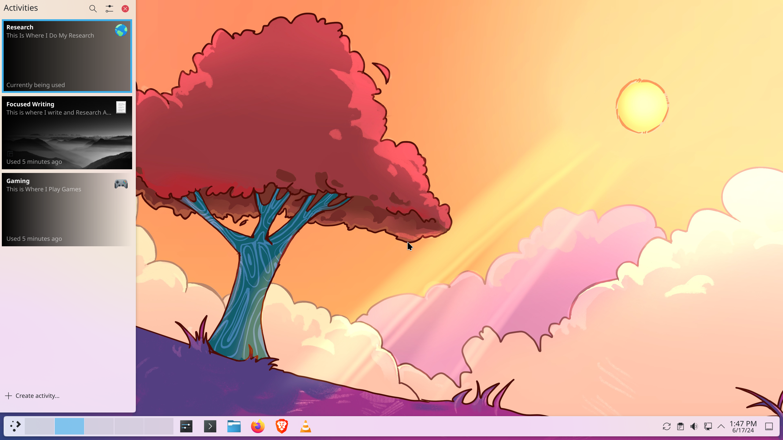 KDE Activity for Research.