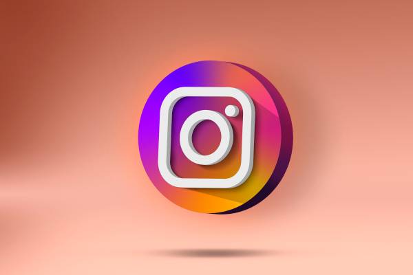 3D Instagram logo.