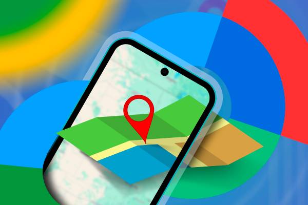 A phone with the Google Find My Device logo around it and a map with a pin coming out of the screen.