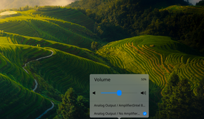 Deepin Linux UI - Quick Settings Volume Controls