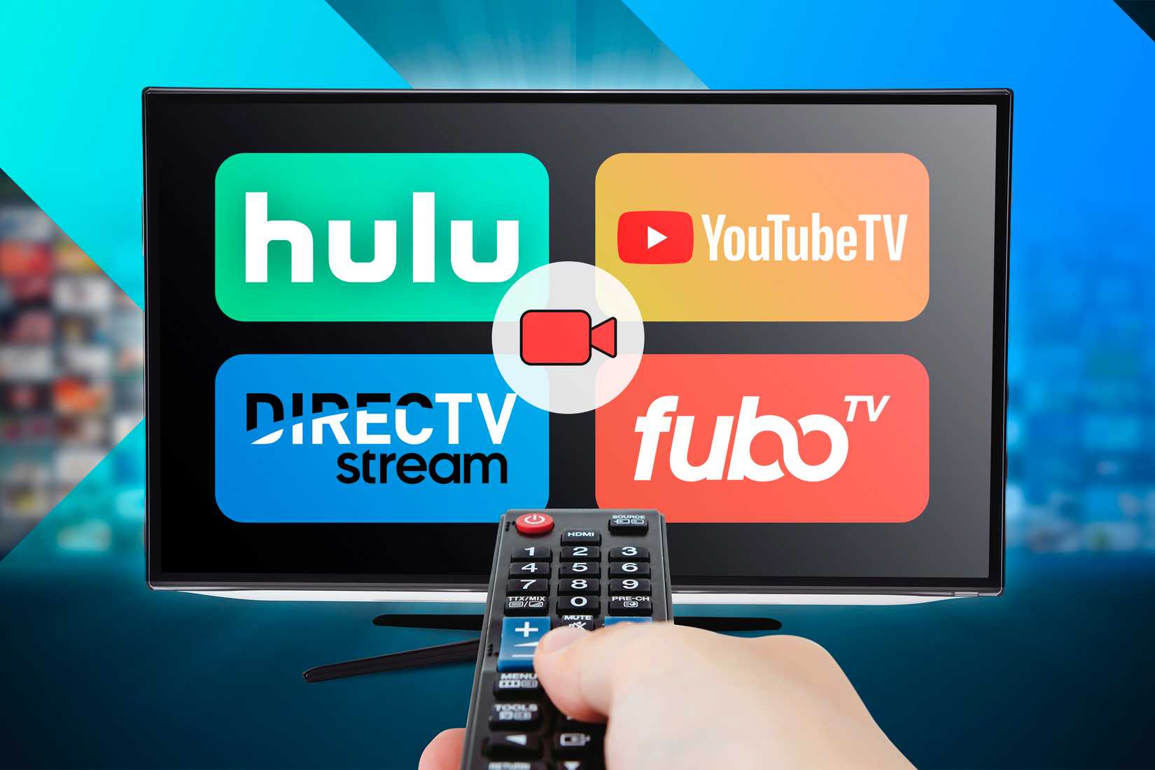 Un televisor con algunos servicios de streaming en pantalla.