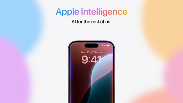 Apple Intelligence logo next to an iPhone.