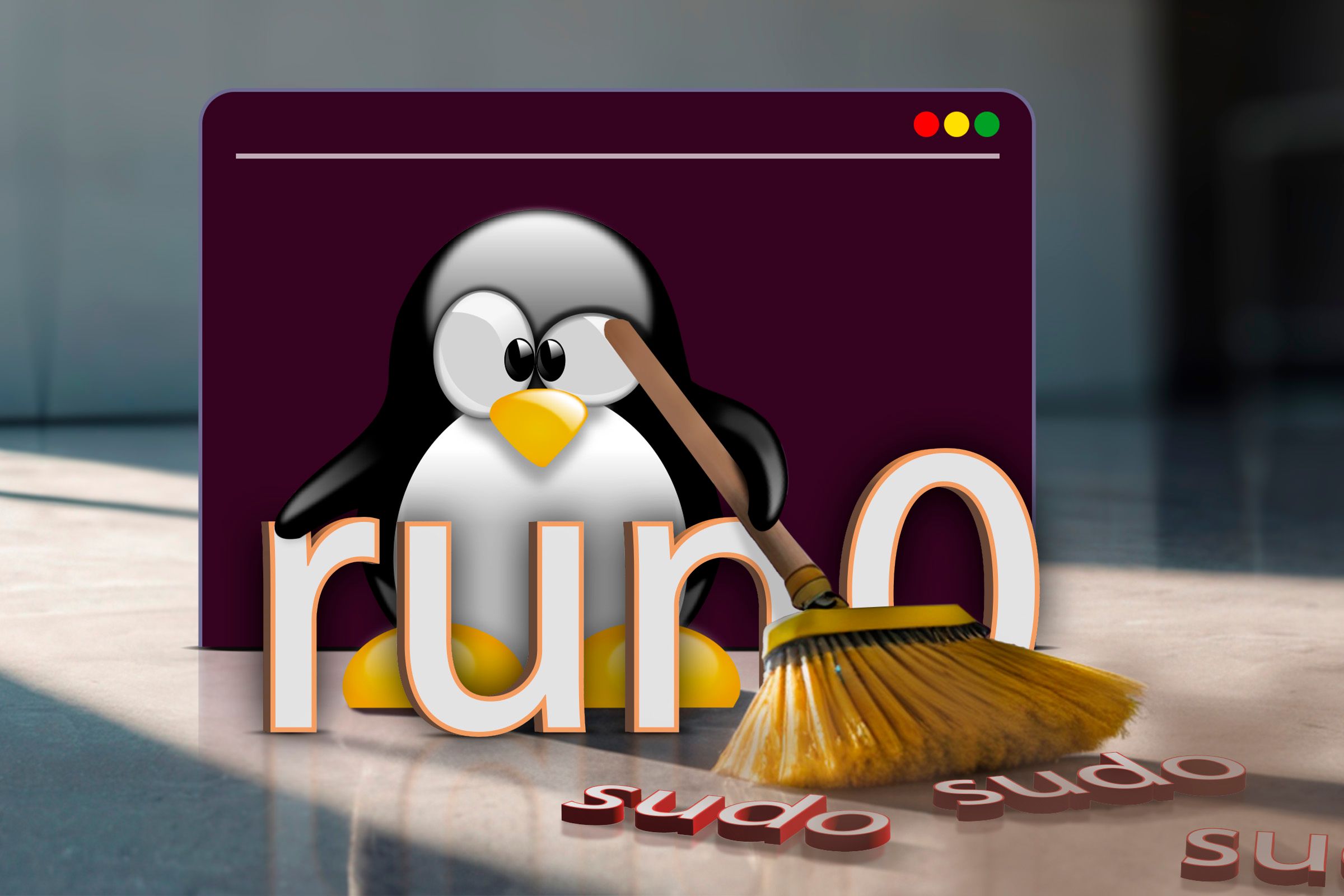 linux-mascot-with-a-broom-the-