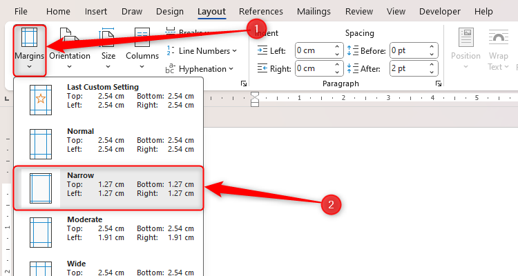 Narrow Example The Best Ways to Reduce the Length of Your Resume in Microsoft Word