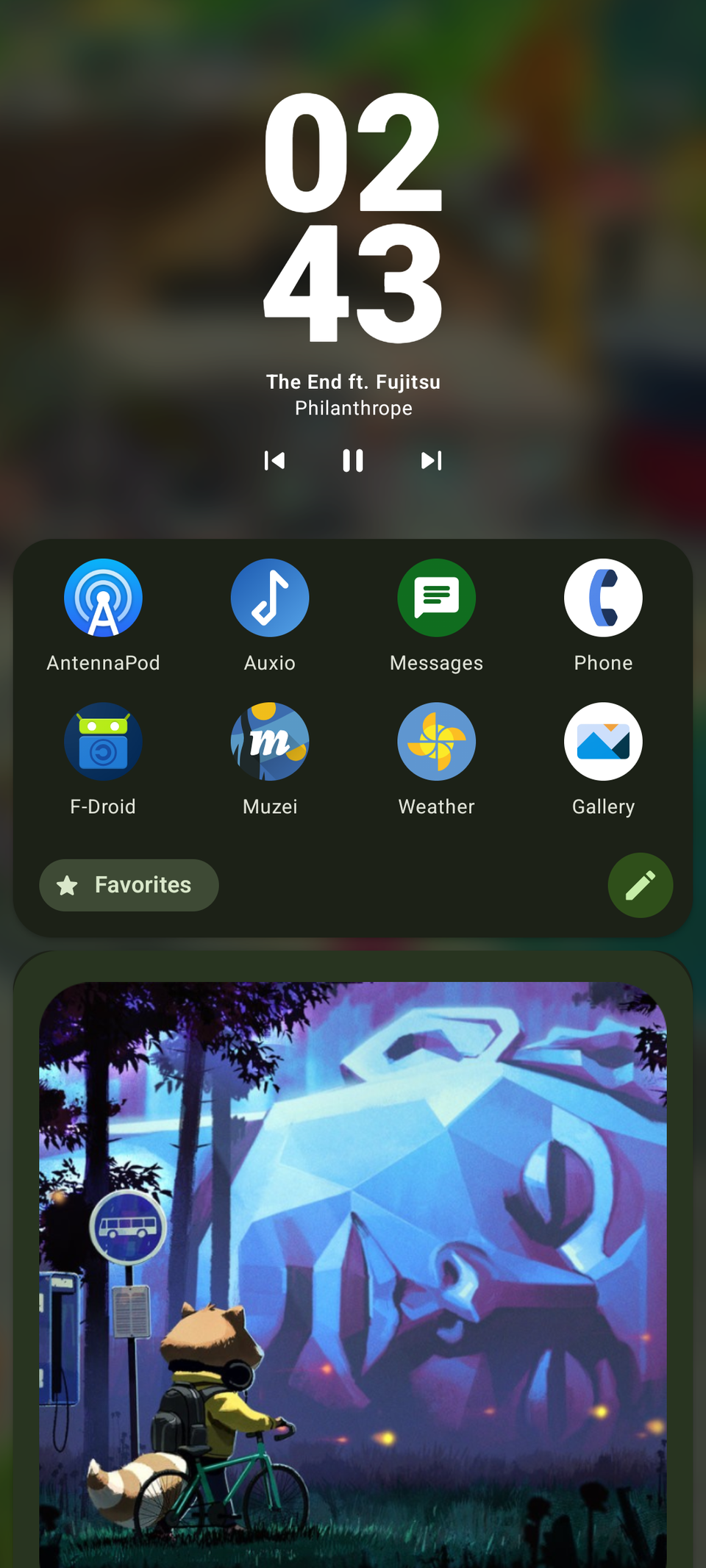 Прокрутка виджетов в Kvaesitso.