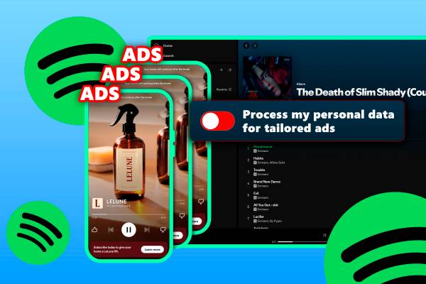 Spotify screen with some ads.