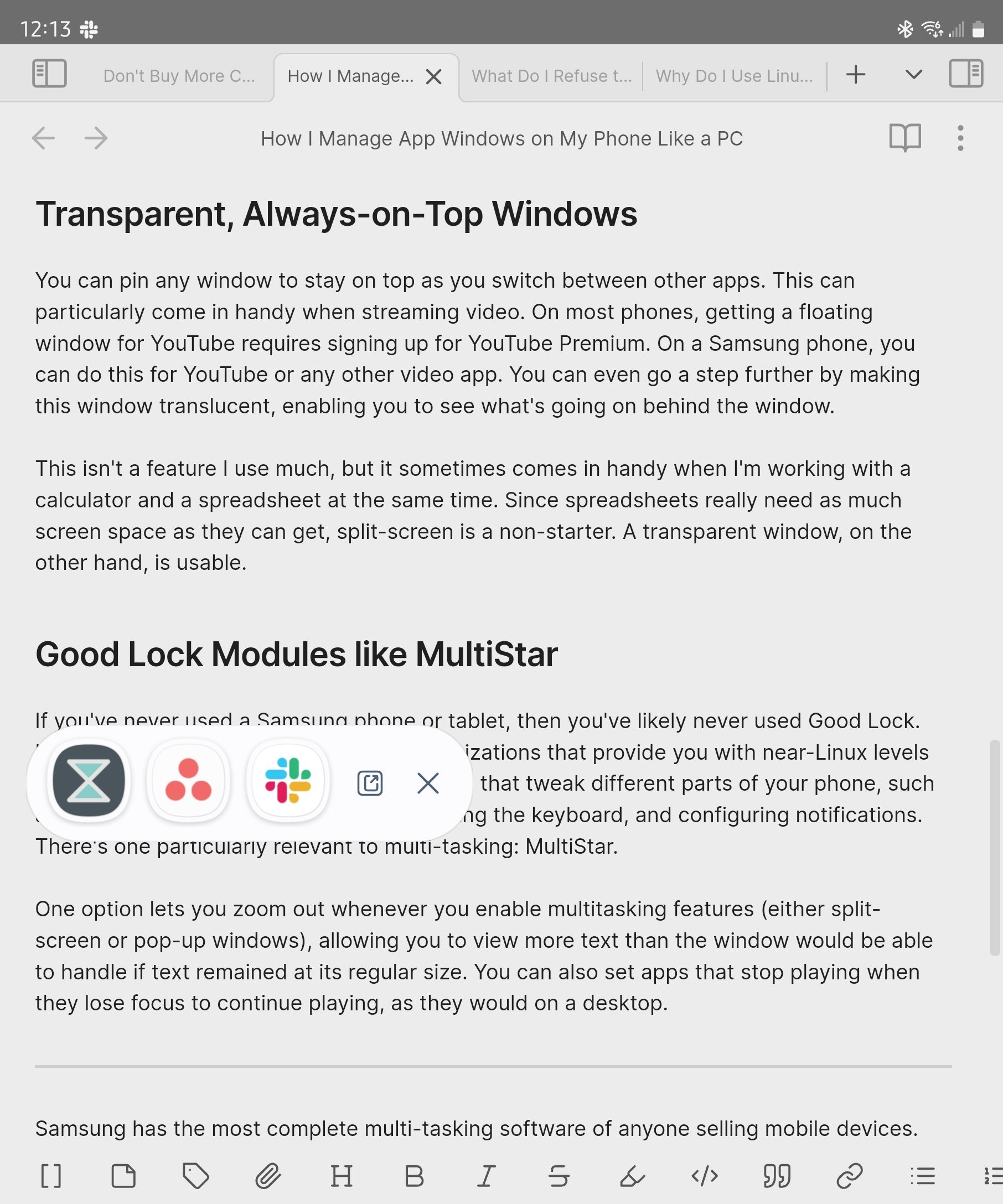 How I Manage App Windows on My Phone Like a PC