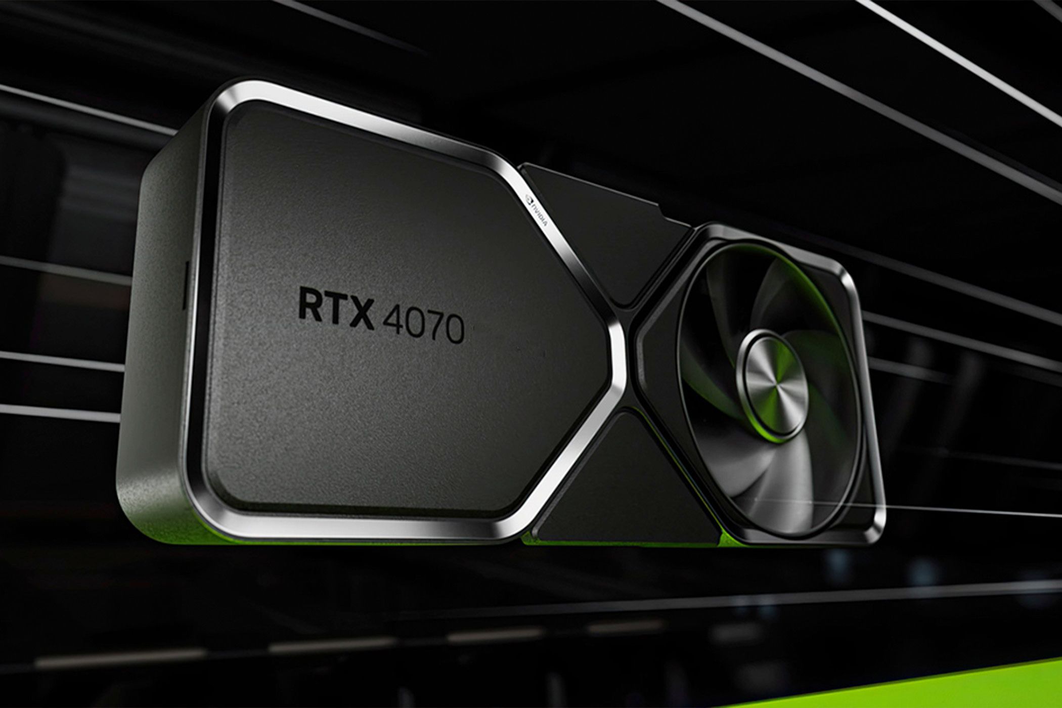 An illustration of the NVIDIA RTX 4070 GPU.