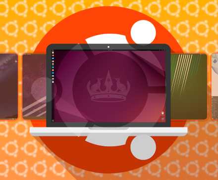 Ноутбук с Ubuntu и ее производными дистрибутивами на заднем плане.