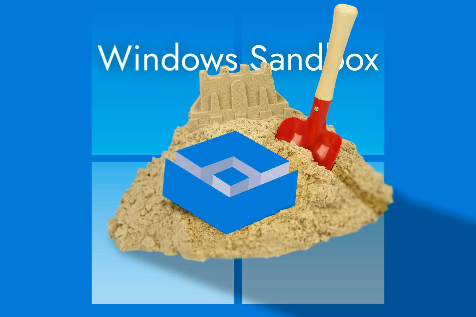Uma sandbox com o logotipo do Windows Sandbox