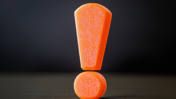 An AI-generated imaged of a 3D-printed exclamation mark-1