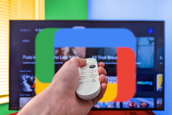 Google TV logo on TV