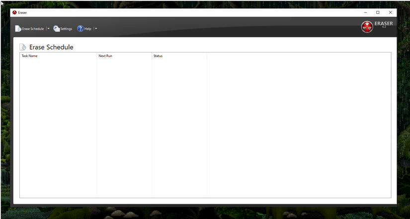 Eraser dashboard to schedule deletions.