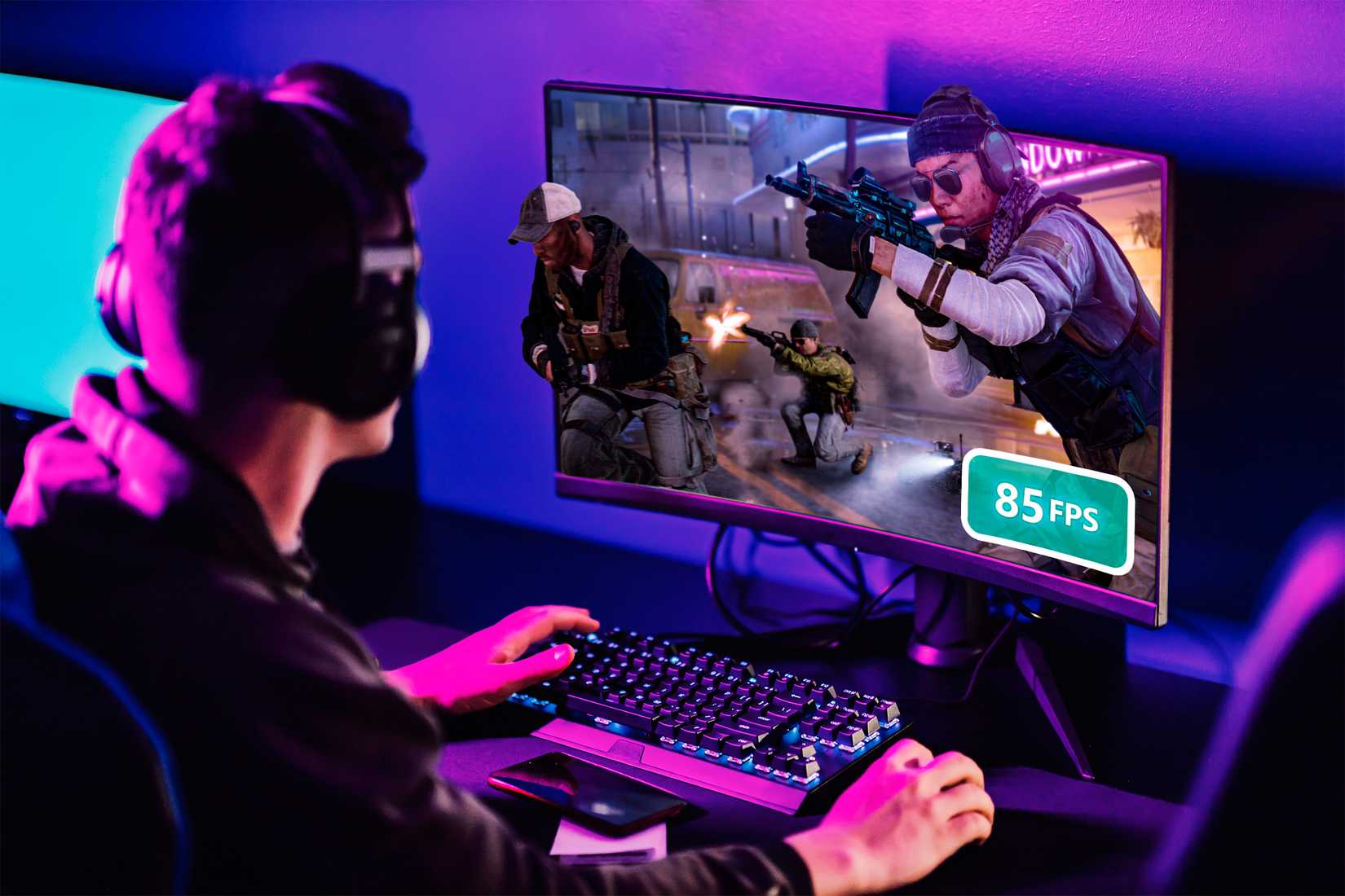 A person playing on a PC with visible FPS.