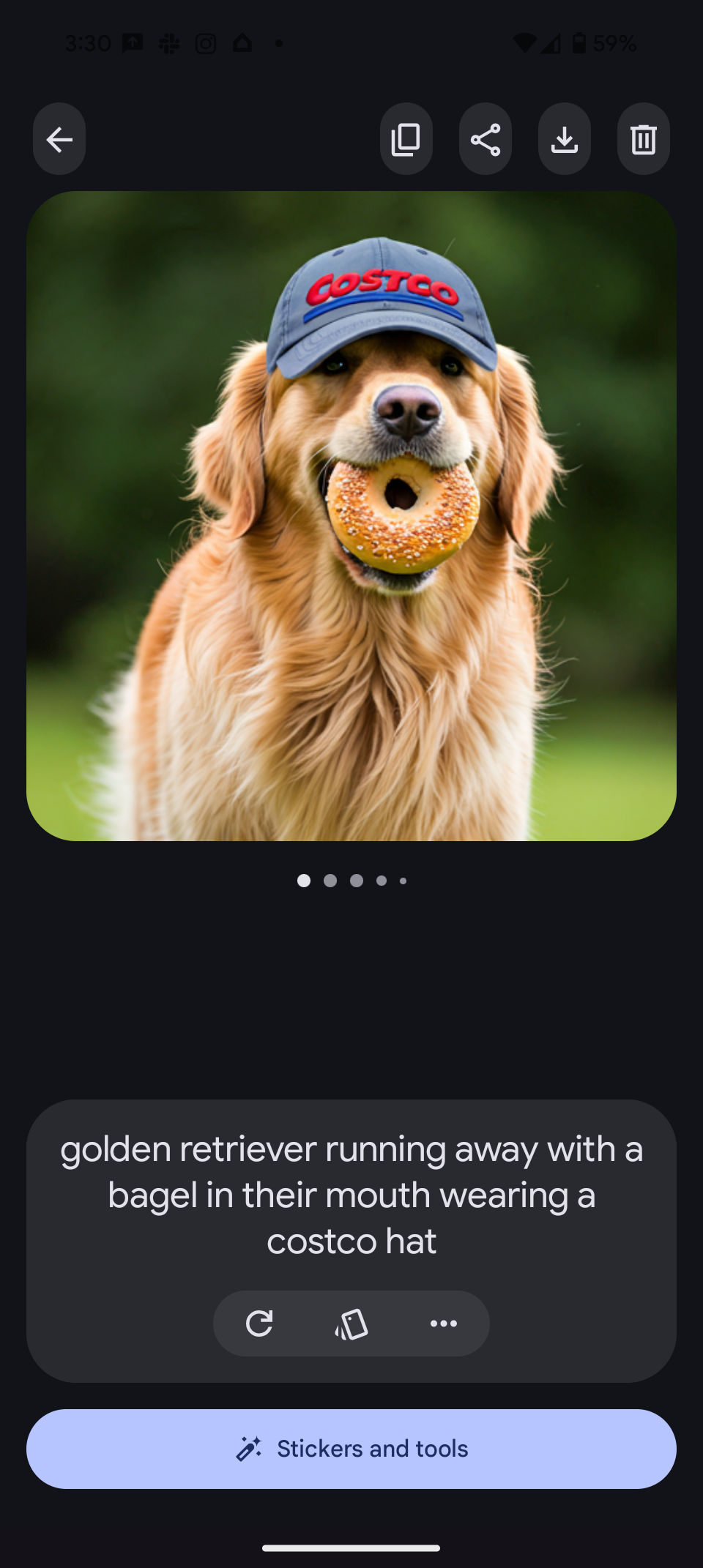 Pixel Studio AI photo generator creating a photo of a dog