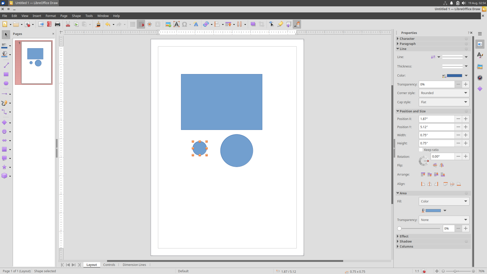 Drawing on LibreOffice Draw.