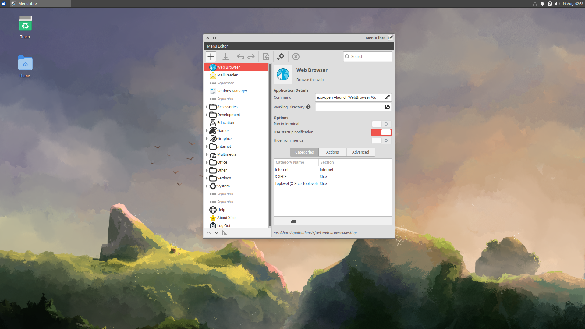 Customization in Xubuntu.