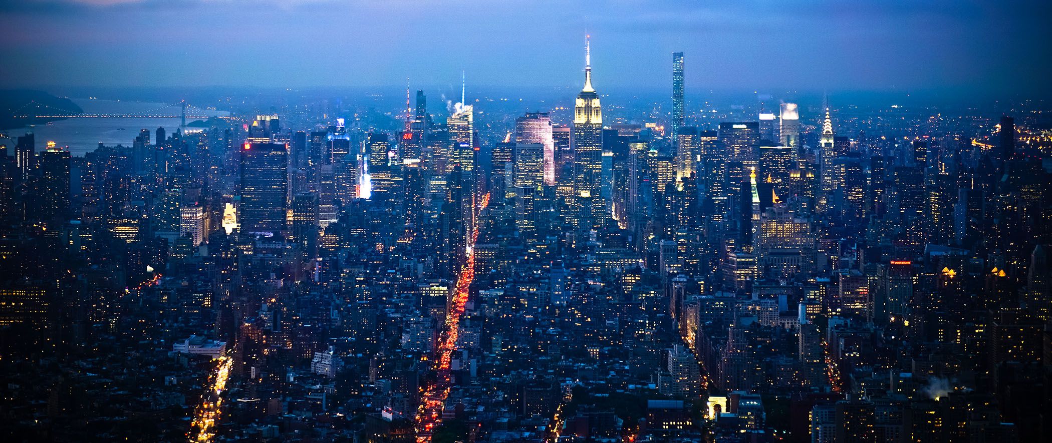 Manhattan at night.