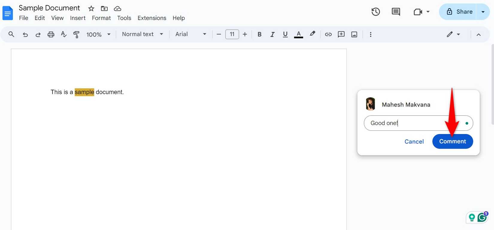 The comments feature in Google Docs.
