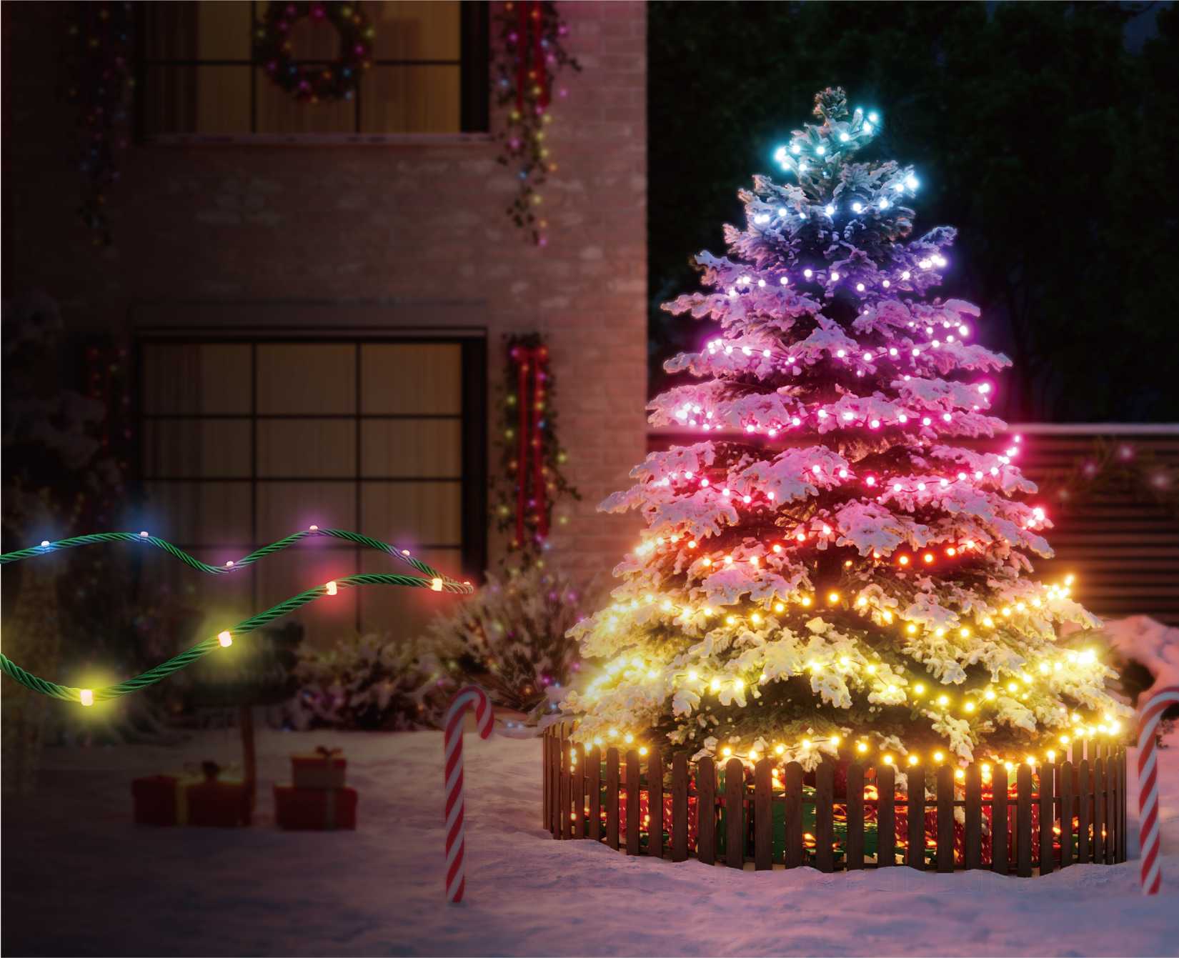 Govee Christmas String Lights 2 displayed outdoor.