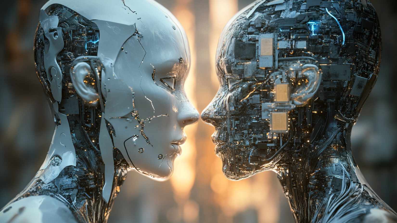 A robot looking at itself stripped down to learn what it actually is.