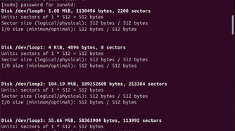 An example of all partitions listed in a Linux system.