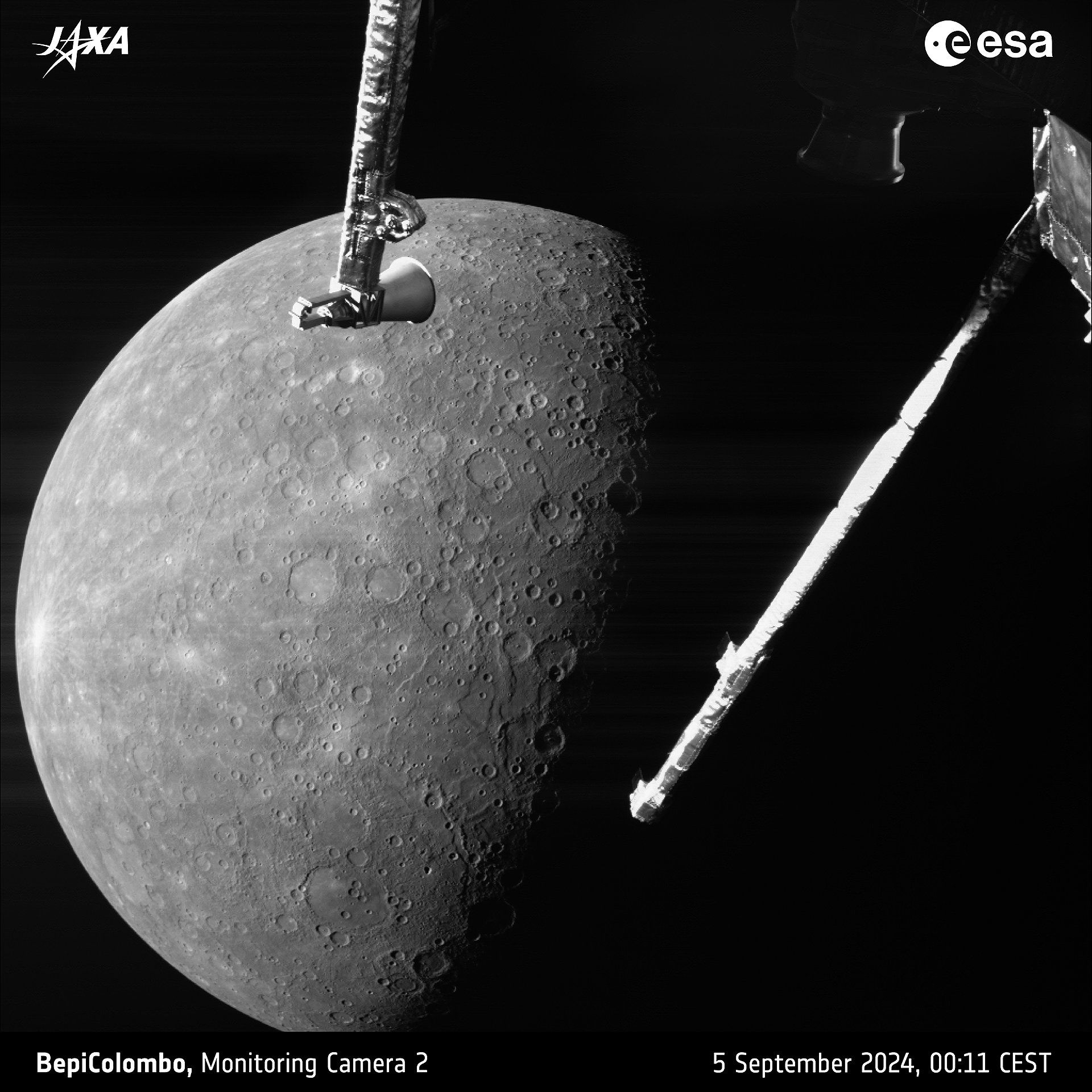 BepiColombo’s closest view of Mercury.