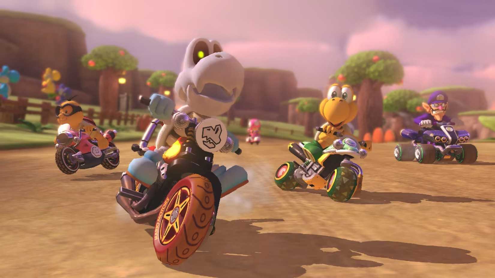 Dry Bones and other characters from Mario Kart 8 Deluxe.