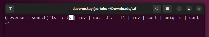 Using Ctrl+r to search the command history list.